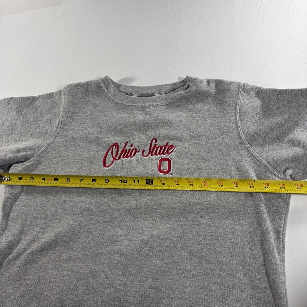 Starter Ohio State Buckeyes Women's Large Gray Embroidered Crewneck Sweatshirt - Picture 2 of 7